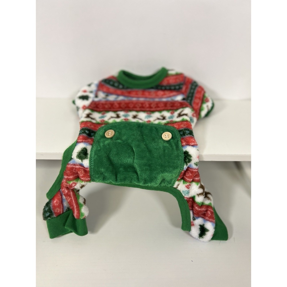 Dog‎ Christmas Sweater Size M – Green Red White – Festive Holiday Outfit
